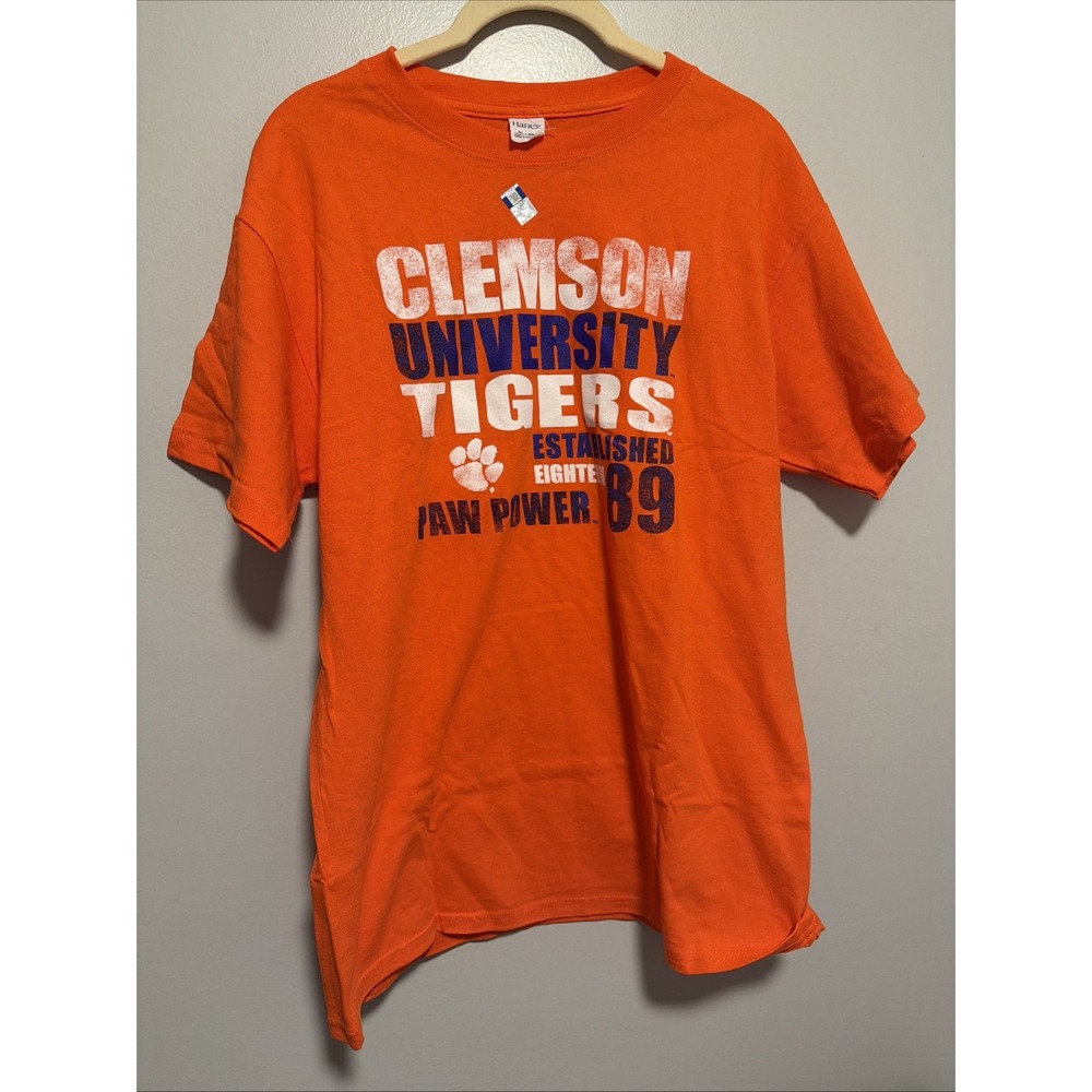 Hanes Clemson University Tigers T-Shirt Orange Youth XL Short Sleeve Tee